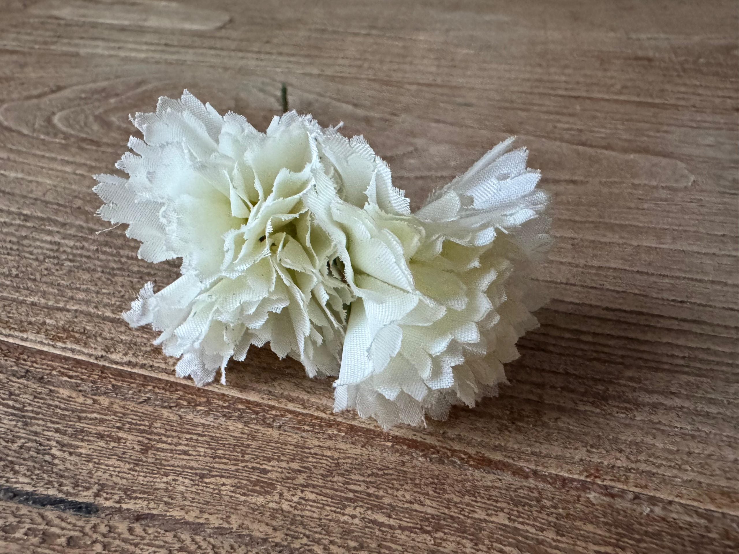 Flor flamenca clavellina blanca