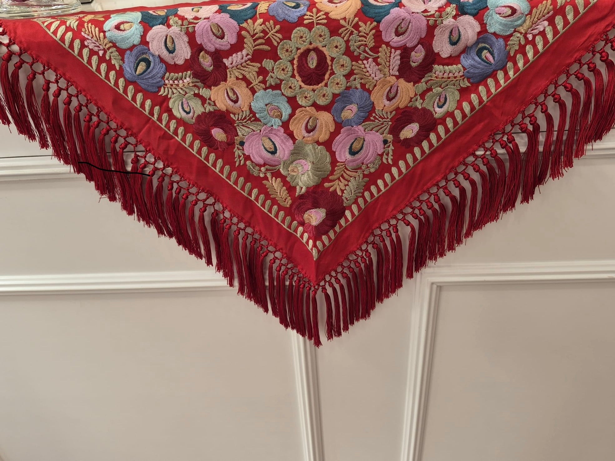 Mantón Telma niña rojo