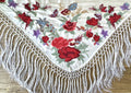 Mantón Anastasia niña bordado algodón blanco