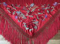 Mantón niña bordado algodón rojo Anastasia