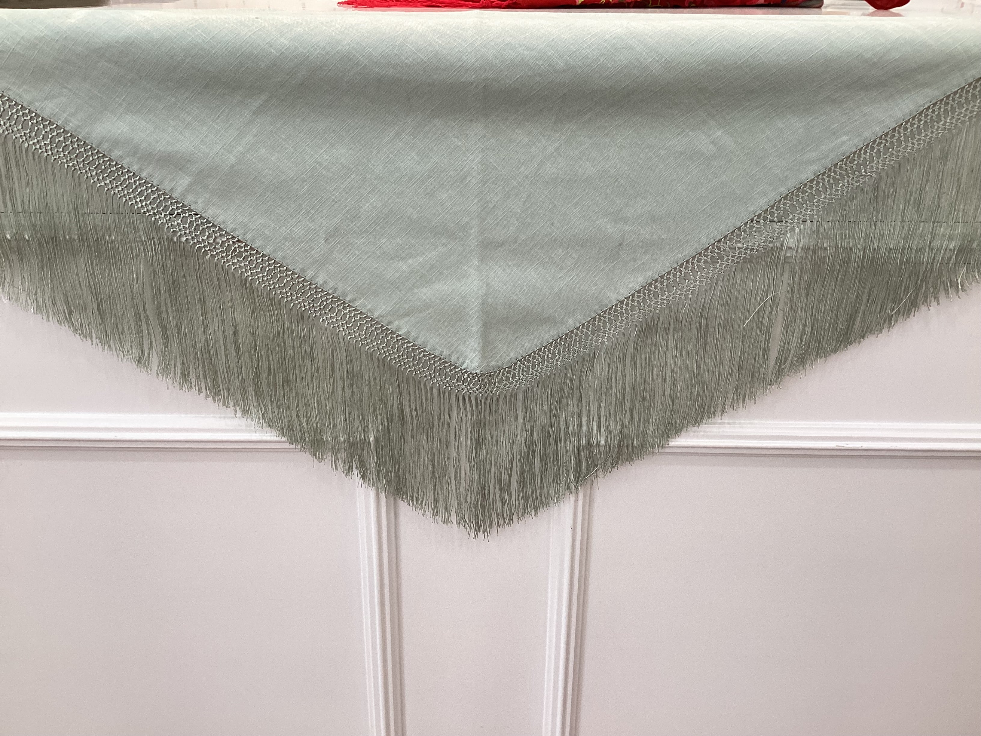 Mantón Lino niña verde agua