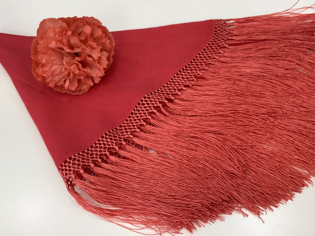 Mantón Lino niña coral