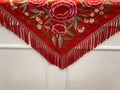 Mantón Lino señora color rojo
