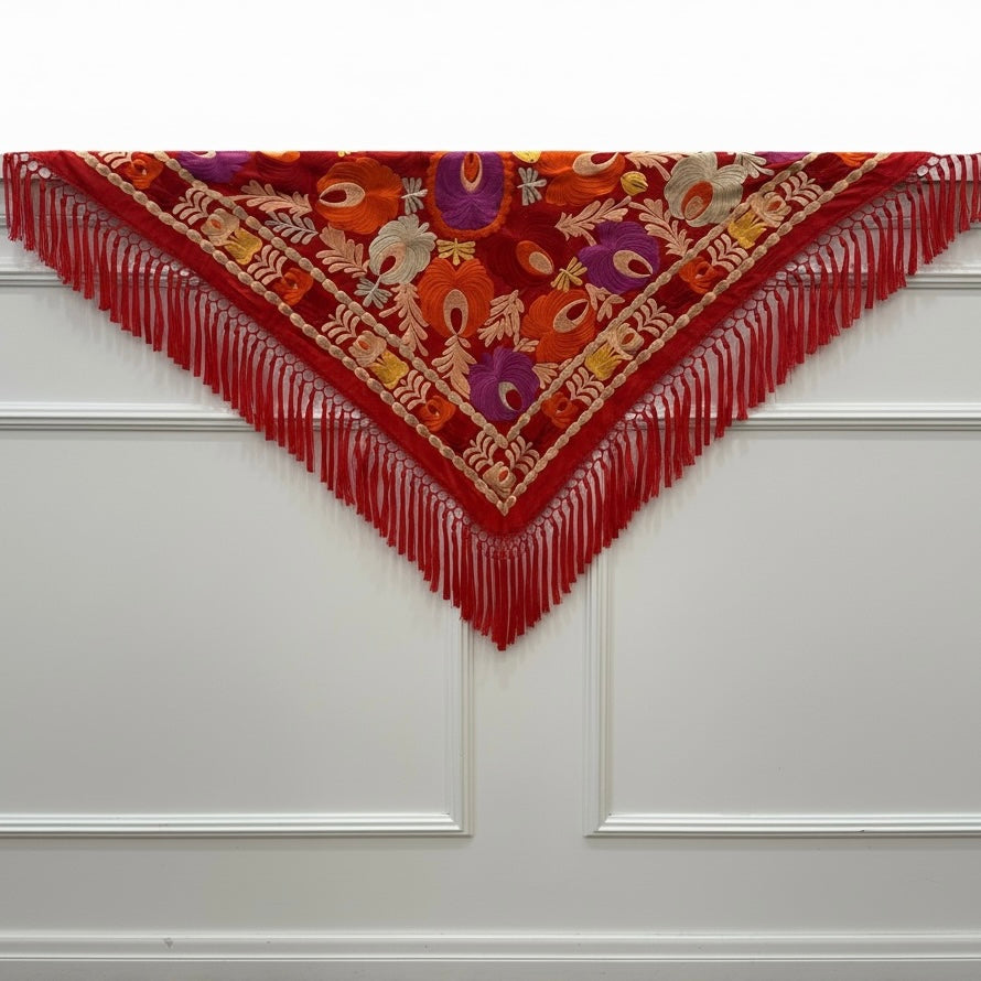 Mantón señora Marta color fresa