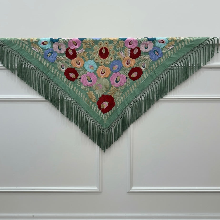 Mantón señora Marta verde viejo