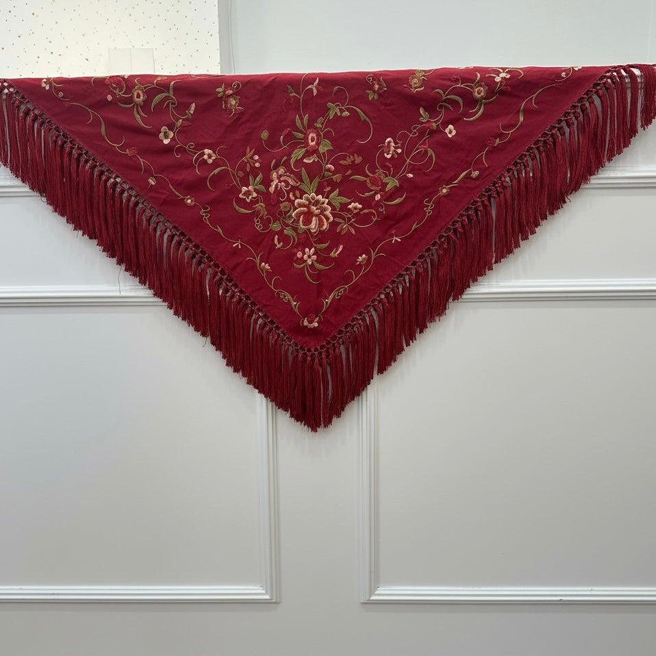 Mantón señora Carmen color rojo