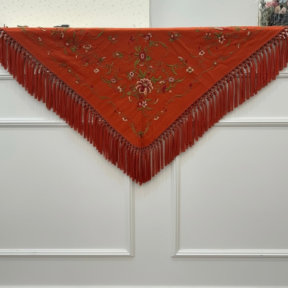 Mantón señora Carmen color caldera