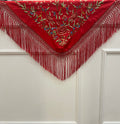 Mantón clavel rojo