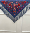 Mantón pavo real azul eléctrico